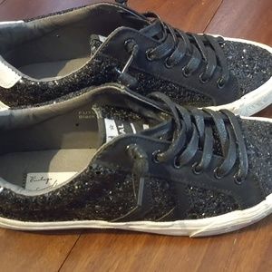 Vintage Havana Black Sparkle Shoes, Size 7